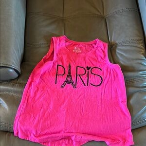 Justice Pink and Black Paris Tank Top